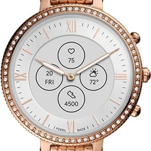 FOSSIL Rose Gold Glitz Women's Monroe Hybrid Smartwatch HR